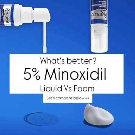 Minoxidil som skum mot vätska