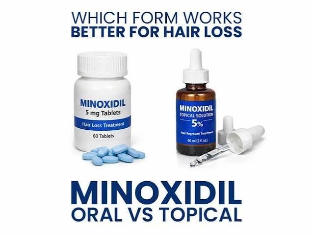 Minoxidil som tablet mod påført minoxidil